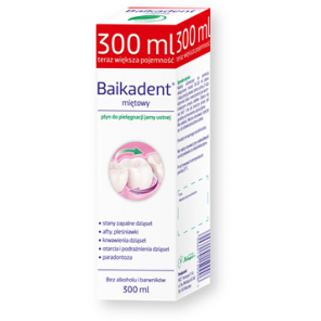 Baikadent, miętowy płyn do pielęgnacji jamy ustnej, 300 ml - zdjęcie produktu