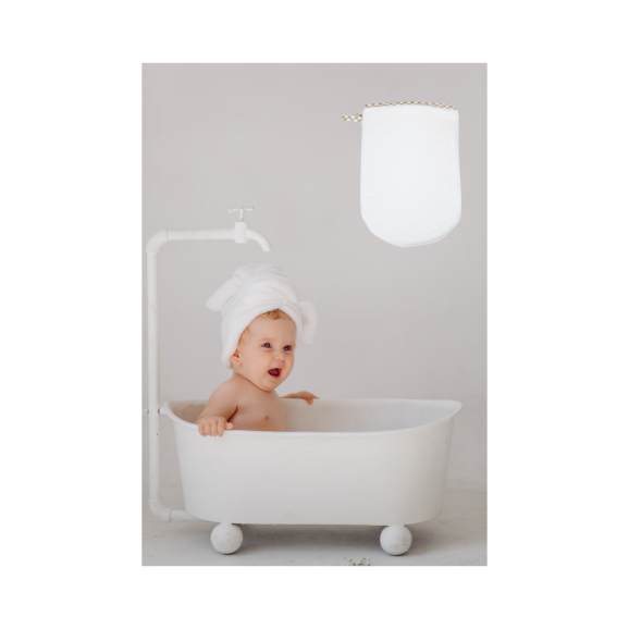 Bocioland, rękawica myjka frotte, ecru, 1 szt. Bocioland, rękawica myjka frotte, ecru, 1 szt. - zdjęcie produktu