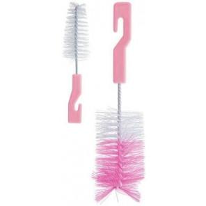Bocioland, szczotka do mycia butelek i smoczków, zestaw różowy, 1 szt. - zdjęcie produktu
