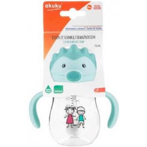 Akuku, bidon ze słomką z odważnikiem, miętowy, 250 ml - zdjęcie produktu