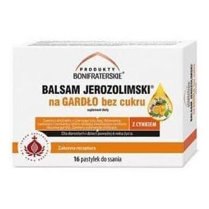 Balsam Jerozolimski na gardło bez cukru, Produkty Bonifraterskie,, pastylki do ssania, 16 szt. - zdjęcie produktu