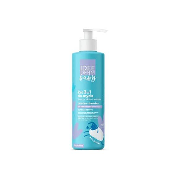 Idee Derm Baby, żel 3w1 do mycia twarzy, ciała i włosów, 400 ml Idee Derm Baby, żel 3w1 do mycia twarzy, ciała i włosów, 400 ml - zdjęcie produktu