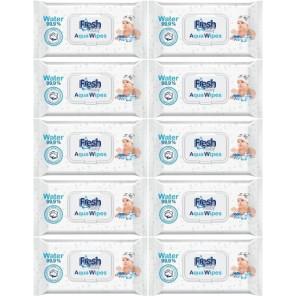 Aqua Wipes Fresh Baby chusteczki nasączone czystą wodą, pakiet 60 szt. x 10 - zdjęcie produktu