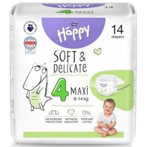 Bella Happy Soft & Delicate, pieluszki, rozmiar 4 Maxi 8-14 kg, 14 szt. - zdjęcie produktu