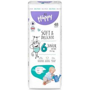 Bella Happy Soft & Delicate, pieluszki, rozmiar 6 Junior Extra 15+ kg, 48 szt. - zdjęcie produktu