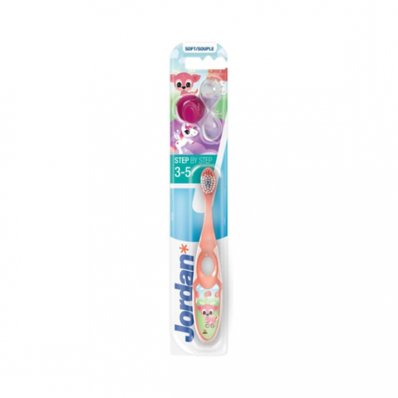Jordan Step By Step Szczoteczka do zębów dla dzieci 3-5 lat, Soft, pomarańczowa, 1 szt. Jordan Step By Step Szczoteczka do zębów dla dzieci 3-5 lat, Soft, pomarańczowa, 1 szt. - zdjęcie produktu