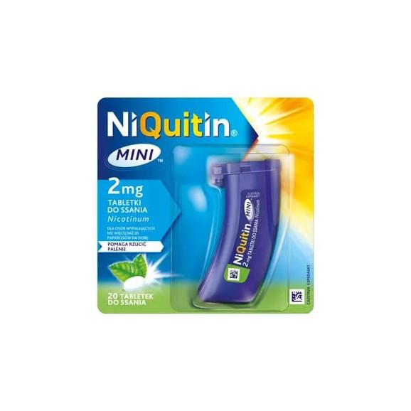 Niquitin Mini, 2 mg, tabletki do ssania, 20 szt. Niquitin Mini, 2 mg, tabletki do ssania, 20 szt. - zdjęcie produktu