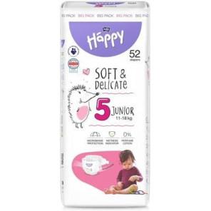 Bella Happy Soft & Delicate, pieluszki, rozmiar 5 Junior 11-18 kg, 52 szt. - zdjęcie produktu
