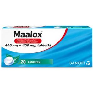 Maalox 400 mg + 400 mg, tabletki, 20 szt. - zdjęcie produktu