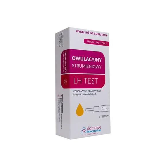 Domowe Laboratorium Test owulacyjny LH, test strumieniowy do wyznaczania dni płodnych, 5 szt. Domowe Laboratorium Test owulacyjny LH, test strumieniowy do wyznaczania dni płodnych, 5 szt. - zdjęcie produktu