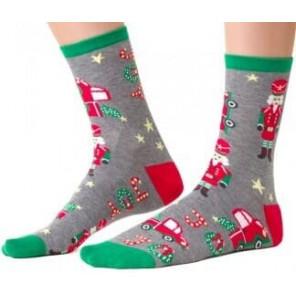Steven, świąteczne skarpety damskie, r.38-40, szare, 1 para - zdjęcie produktu