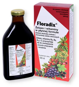 Floradix, żelazo i witaminy, płyn, 500 ml