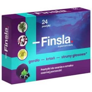 Finsla, pastylki do ssania, smak czarnej porzeczki, 24 szt. - zdjęcie produktu