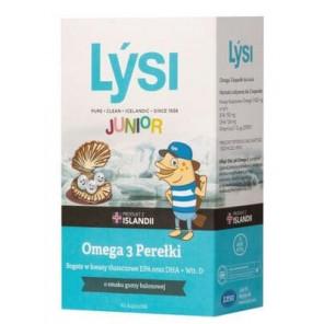Lysi Omega 3 Perełki Junior, smak gumy balonowej, kapsułki do żucia, 60 szt. - zdjęcie produktu