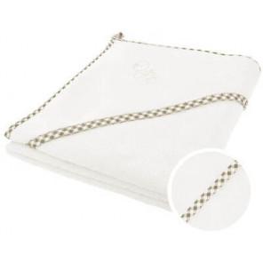 Bocioland, okrycie kąpielowe z kapturkiem, 80 cm x 80 cm, ecru, 1 szt. - zdjęcie produktu