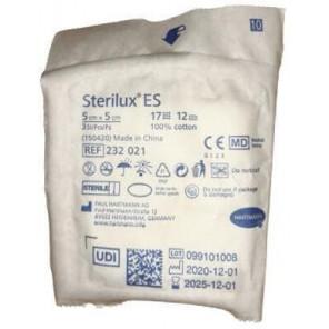 Sterilux ES, kompresy jałowe z gazy, 17-nitkowe, 12 warstwowe, 5 x 5 cm, 3 szt. - zdjęcie produktu