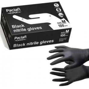 Paclan Expert, rękawiczki nitrylowe, czarne, rozmiar M, 100 szt. - zdjęcie produktu