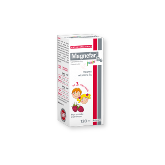 Magnefar B6 Junior, syrop, 120 ml Magnefar B6 Junior, syrop, 120 ml - zdjęcie produktu