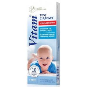 Domowa Diagnostyka Vitam, test ciążowy, strumieniowy, 1 szt. - zdjęcie produktu