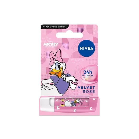 Nivea Daisy Duck Velvet Rose, pielęgnująca pomadka do ust, 4,8 g Nivea Daisy Duck Velvet Rose, pielęgnująca pomadka do ust, 4,8 g - zdjęcie produktu