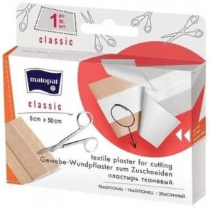 Matopat Classic, plaster z opatrunkiem, do cięcia, tkaninowy, 50 cm x 6 cm, 1 szt. - zdjęcie produktu