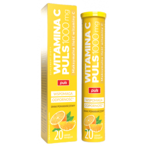 Witamina C Puls 1000 mg, tabletki musujące, smak pomarańczowy, 20 szt. - zdjęcie produktu