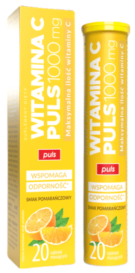 Witamina C Puls 1000 mg, tabletki musujące, smak pomarańczowy, 20 szt.