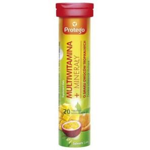 Protego Multuwitamina + Minerały, smak owoców tropikalnych, tabletki musujące, 20 szt. - zdjęcie produktu