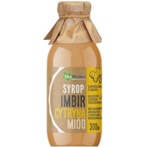 EkaMedica Imbir, Cytryna, Miód, syrop, 300 ml - zdjęcie produktu