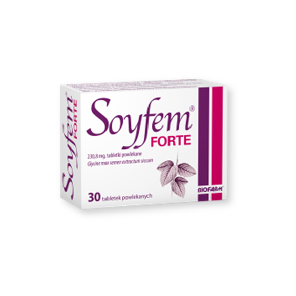 Soyfem forte, 230,8 mg, tabletki powlekane, 30 szt. Soyfem forte, 230,8 mg, tabletki powlekane, 30 szt. - zdjęcie produktu