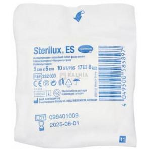 Sterilux ES, kompresy jałowe z gazy, 17-nitkowe, 8-warstwowe 5 cm x 5 cm, 10 szt. - zdjęcie produktu