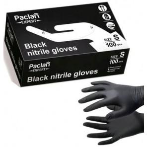 Paclan Expert, rękawiczki nitrylowe, czarne, rozmiar S, 100 szt. - zdjęcie produktu