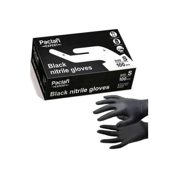 Paclan Expert, rękawiczki nitrylowe, czarne, rozmiar S, 100 szt. Paclan Expert, rękawiczki nitrylowe, czarne, rozmiar S, 100 szt. - zdjęcie produktu