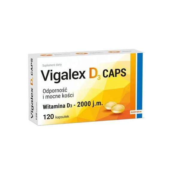 Vigalex D3 Caps 2000 j.m., kapsułki, 120 szt. Vigalex D3 Caps 2000 j.m., kapsułki, 120 szt. - zdjęcie produktu