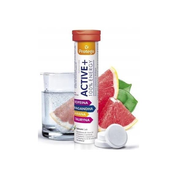 Protego Active + 100% Energy, tabletki musujące, 20 szt. - zdjęcie produktu