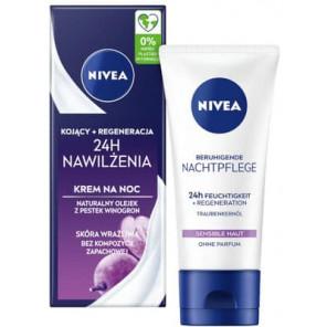 Nivea 24H Nawilżenia, krem kojąco-regenerujący, na noc, 50 ml - zdjęcie produktu