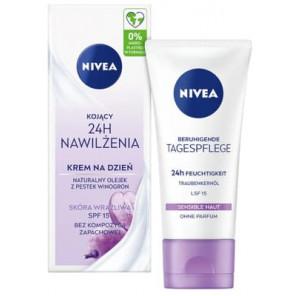 Nivea 24H Nawilżenia, kojący krem na dzień, SPF 15, 50 ml - zdjęcie produktu