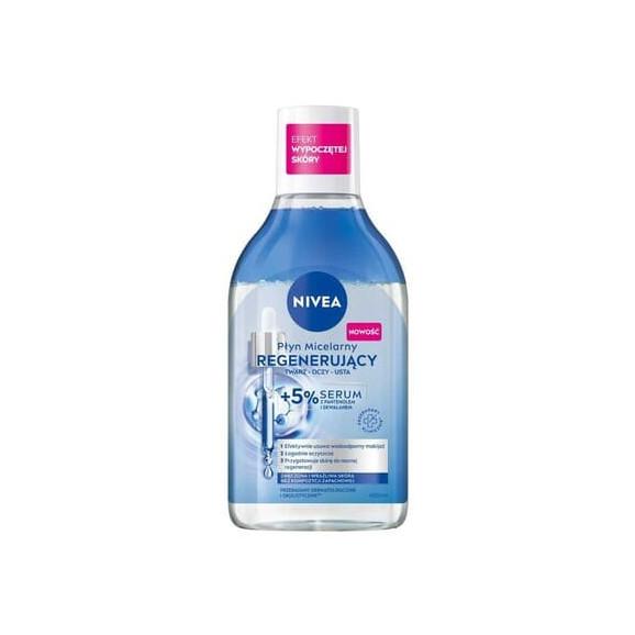 Nivea, płyn micelarny regenerujący, twarz oczy usta + 5% serum, 400 ml Nivea, płyn micelarny regenerujący, twarz oczy usta + 5% serum, 400 ml - zdjęcie produktu