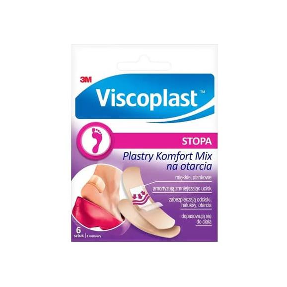 Viscoplast Stopa Komfort Mix, plastry na otarcia, 6 szt. Viscoplast Stopa Komfort Mix, plastry na otarcia, 6 szt. - zdjęcie produktu