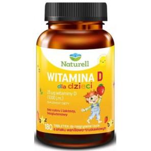 Naturell Witamina D dla dzieci, tabletki do rozgryzania i żucia, 180 szt. - zdjęcie produktu