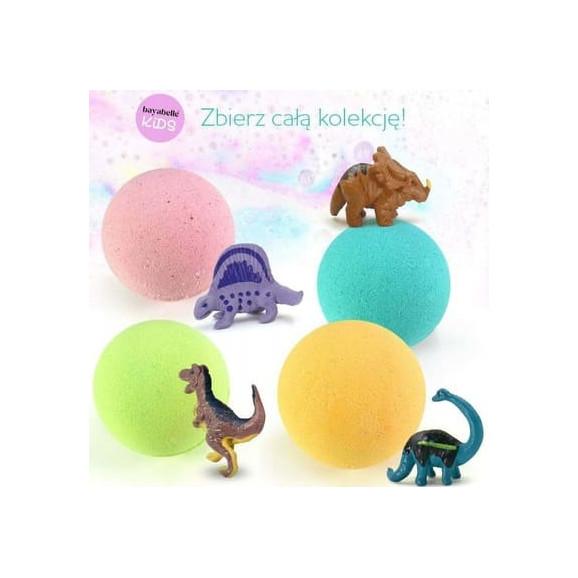 Bayabelle Kids, musująca kula do kąpieli z zabawką, malina, 140 g - zdjęcie produktu