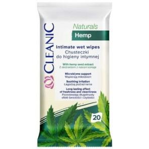Cleanic Naturals Hemp, chusteczki do higieny intymnej, 20 szt. - zdjęcie produktu