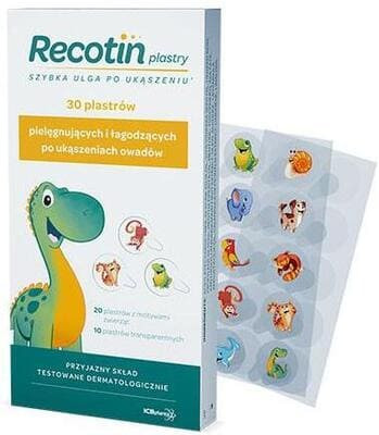 Recotin, plastry łagodzące ukąszenia owadów, 30 szt.
