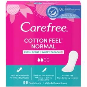 Carefree Cotton Feel Normal Fresh Scent, wkładki higieniczne, 56 szt. - zdjęcie produktu