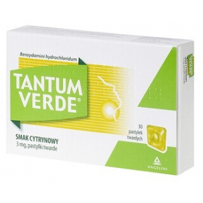 Tantum Verde smak cytrynowy, 3 mg, pastylki twarde, 30 szt. - zdjęcie produktu