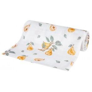 Bocioland, pieluszka bambusowa, 110 cm x 110 cm, gruszki, 1 szt. - zdjęcie produktu