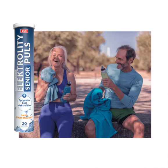 Elektrolity Senior Puls, smak pomarańczowy, tabletki musujące, 20 tabletek - zdjęcie produktu