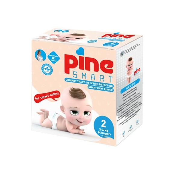 Pine Smart, inteligentne pieluchy dla dzieci, Mini 2 (3-6 kg), 24 szt. Pine Smart, inteligentne pieluchy dla dzieci, Mini 2 (3-6 kg), 24 szt. - zdjęcie produktu