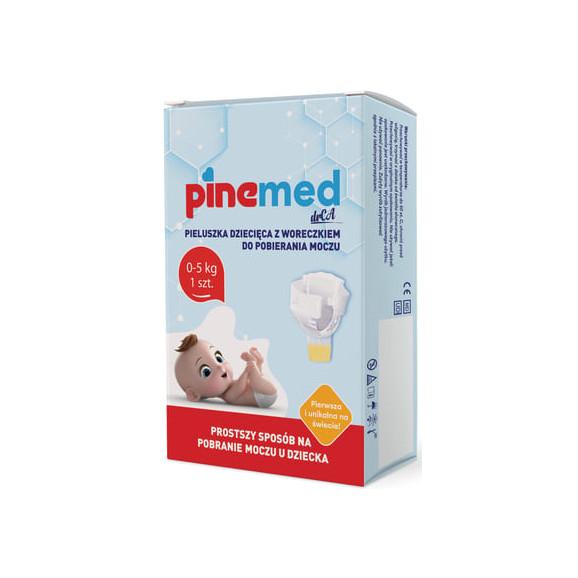 Pinemed, pieluszka dziecięca z woreczkiem do pobierania moczu, 0-5 kg, 1 szt. Pinemed, pieluszka dziecięca z woreczkiem do pobierania moczu, 0-5 kg, 1 szt. - zdjęcie produktu