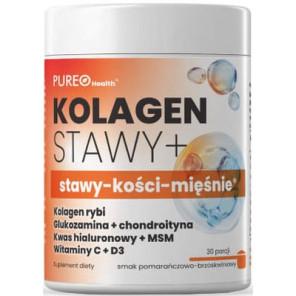 Pureo Health Kolagen Stawy+ stawy-kości-mięśnie, smak pomarańcza i brzoskwinia, proszek, 120 g - zdjęcie produktu